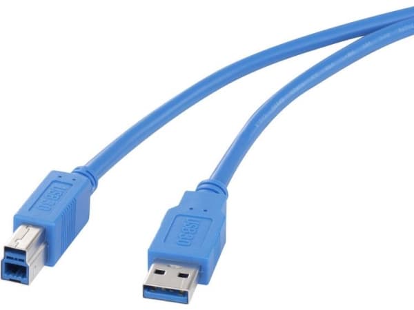 Renkforce RF-4260504, 2 m, USB A, USB B, USB 3.2 Gen 1 (3.1 Gen 1), 5 Gbit/s, Blå
