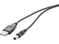 Miniatyrbilde 2 av 5: Renkforce USB-strømkabel USB 2.0 USB-A-hanstik, DC stik 3,5 mm 1.00 m Sort forgyldte stik RF-4079667