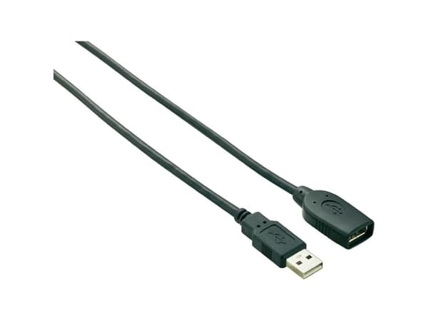 Renkforce USB-kabel USB 2.0 USB-A-hanstik, USB-A-hunstik 10.00 m Sort forgyldte stik RF-4096104