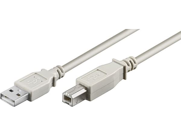 Goobay 68713, 3 m, USB A, USB B, USB 2.0, Hane/Hane, Grå