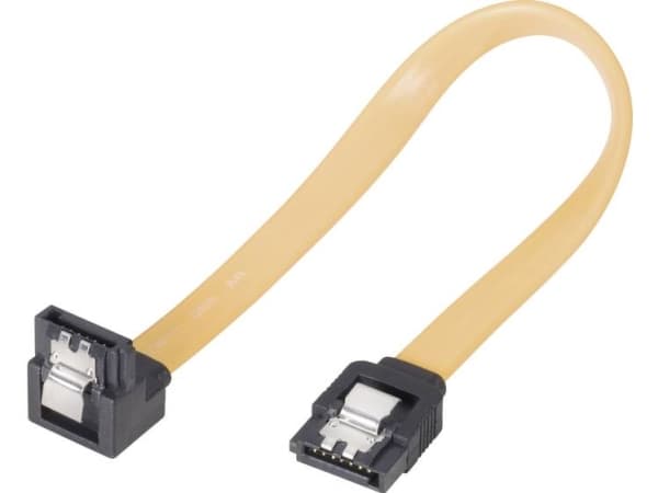 Goobay CAK SATA 600-020 90° CLIP 0.2m, 0,2 m, SATA III, SATA 7-pin, SATA 7-pin, Hane/Hane, Svart, Gul