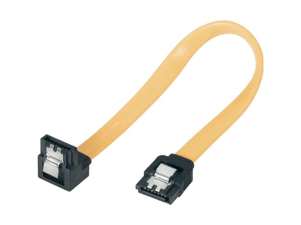 Goobay CAK SATA 600-020 90° CLIP 0.2m, 0,2 m, SATA III, SATA 7-pin, SATA 7-pin, Hane/Hane, Svart, Gul