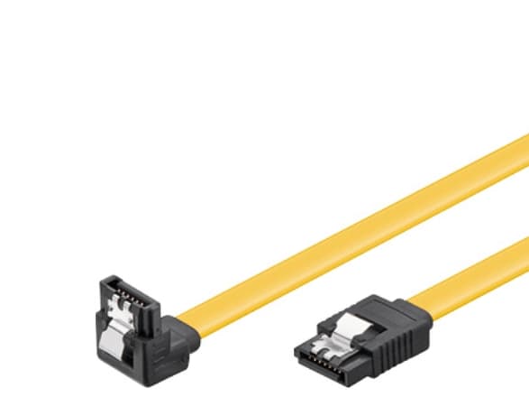 Goobay CAK SATA 600-020 90° CLIP 0.2m, 0,2 m, SATA III, SATA 7-pin, SATA 7-pin, Hane/Hane, Svart, Gul