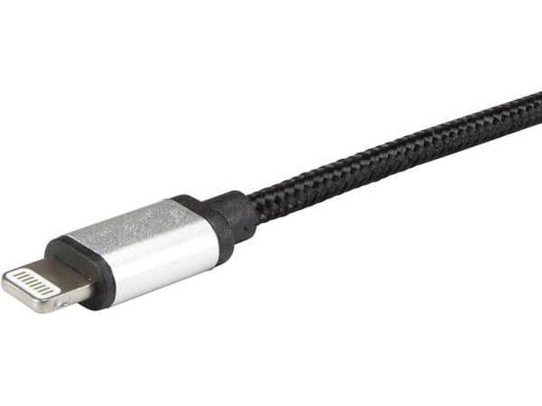 Renkforce RF-3969327, 0,5 m, Lightning, USB A, Hankjønn, Hankjønn, Sort
