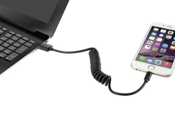 Renkforce RF-4087422, 0,95 m, Lightning, USB A, Hankjønn, Hankjønn, Svart