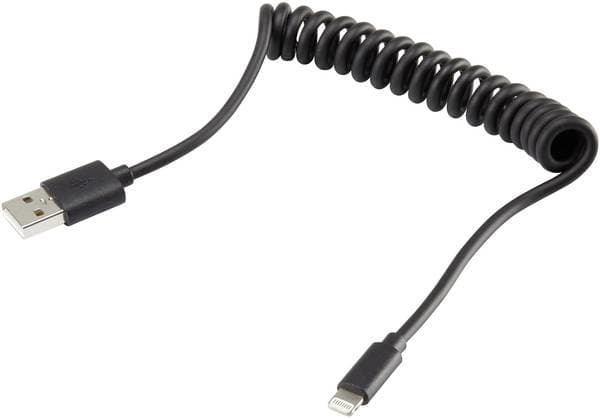Renkforce RF-4087422, 0,95 m, Lightning, USB A, Hankjønn, Hankjønn, Svart