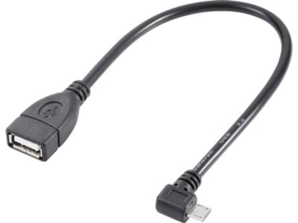 Renkforce Usb Cable Usb 2.0 Usb-Micro-B Plug, Usb-A Socket 10.00 Cm Black