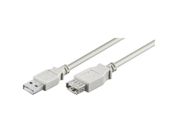 Goobay 68717, 5 m, USB A, USB A, USB 2.0, Hane/Hona, Grå