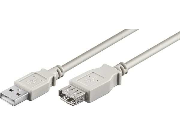 Goobay 68717, 5 m, USB A, USB A, USB 2.0, Hane/Hona, Grå