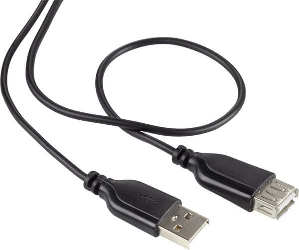 Renkforce RF-4080795, 1 m, USB A, USB A, USB 2.0, 0,48 Gbit/s, Svart