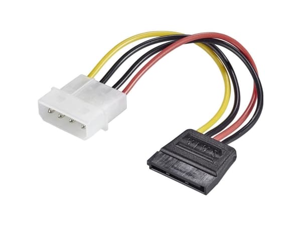 Renkforce Strøm Adapter [1x IDE-strømstik 4-pol. - 1x SATA-strømtilslutning] 12.00 cm Sort, Rød, Gul
