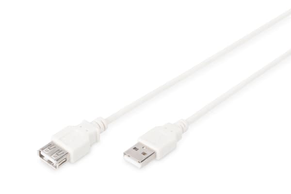 ASSMANN - USB-förlängningskabel - USB (hane) till USB (hona) - USB 2.0 - 1.8 m - formpressad - beige