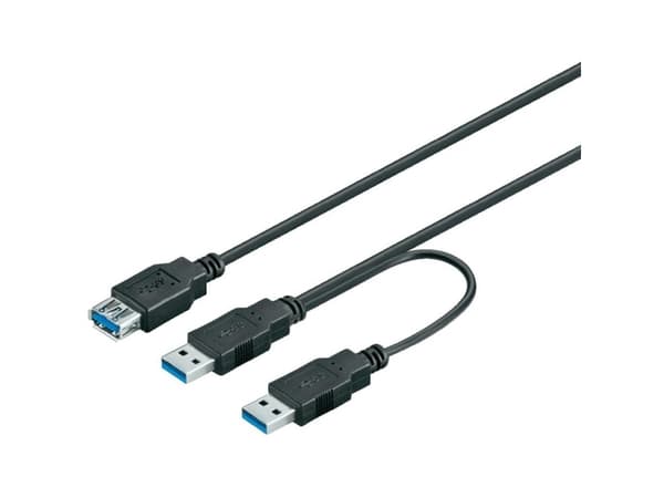 Goobay USB 3.0, 0,3 m, 0,3 m, USB A, 2 x USB A, USB 3.2 Gen 1 (3.1 Gen 1), 5 Gbit/sek., Sort