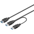 Miniatyrbilde 1 av 4: Goobay USB 3.0, 0,3 m, 0,3 m, USB A, 2 x USB A, USB 3.2 Gen 1 (3.1 Gen 1), 5 Gbit/sek., Sort