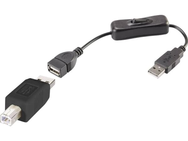 Renkforce RF-3346618, USB A, USB B, Svart
