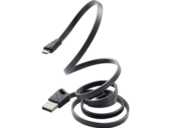 Renkforce RF-3376010, 1 m, USB A, Micro-USB B, USB 2.0, 0,48 Gbit/s, Sort