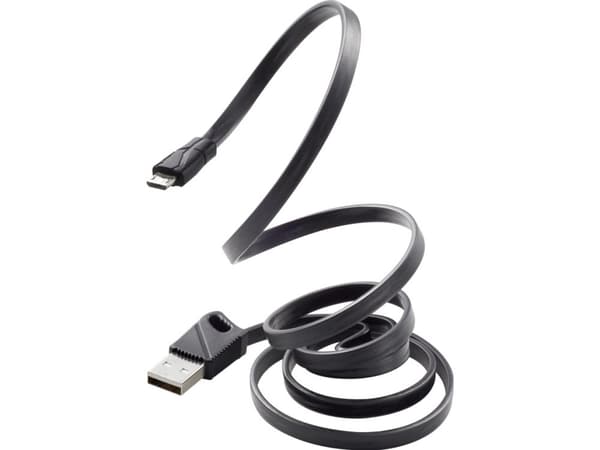 Renkforce RF-3376010, 1 m, USB A, Micro-USB B, USB 2.0, 0,48 Gbit/s, Sort