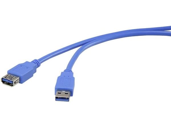 Renkforce RF-4262124, 1 m, USB A, USB A, USB 3.2 Gen 1 (3.1 Gen 1), 5 Gbit/s, Blå