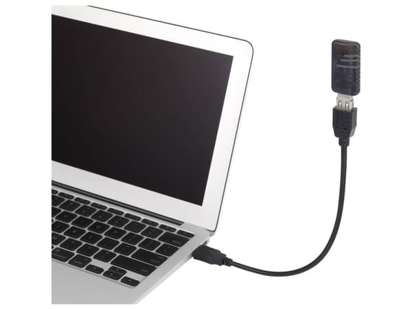Renkforce USB-kabel USB 2.0 USB-A hane, USB-A hona 16,00 cm Svart flexibel svanhalskabel, guldpläterade kontakter RF-3999453