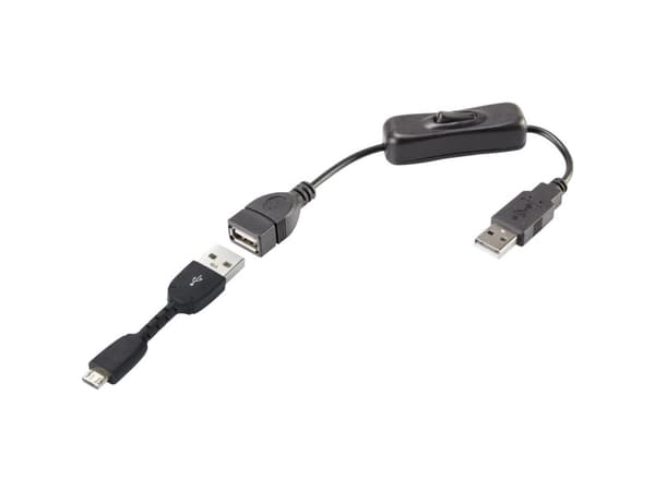Renkforce RF-3346626, USB A, Micro-USB B, USB 2.0, 0,48 Gbit/s, Sort
