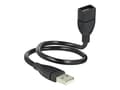 Miniatyrbild 1 av 5: Delock ShapeCable - USB-förlängningskabel - USB (hona) till USB (hane) - 35 cm - svart