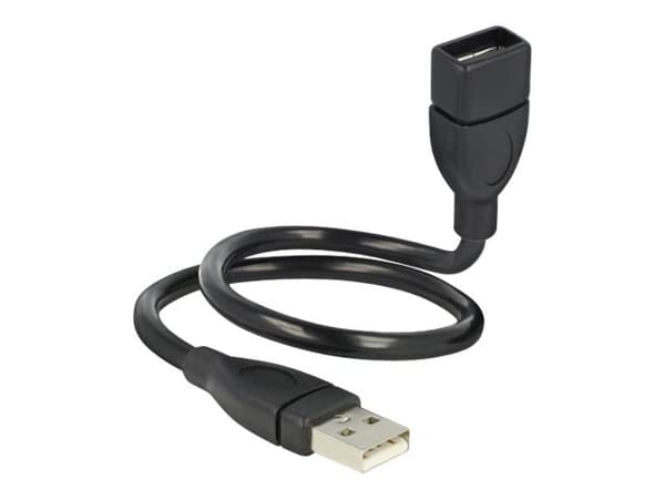 Delock ShapeCable - USB-förlängningskabel - USB (hona) till USB (hane) - 35 cm - svart