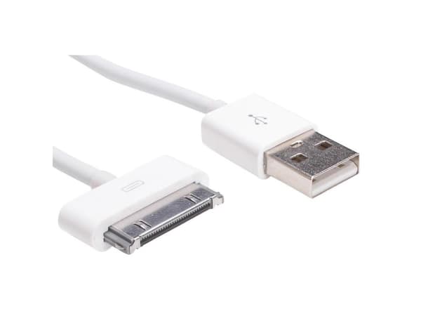 Akyga AK-USB-08, 1 m, USB A, Micro-USB B/Lightning/Apple 30-pin, USB 2.0, Valkoinen