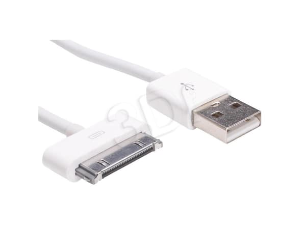 Akyga AK-USB-08, 1 m, USB A, Micro-USB B/Lightning/Apple 30-pin, USB 2.0, Valkoinen