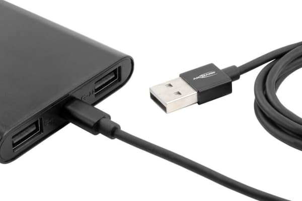 Ansmann 1700-0076, 1,2 m, USB A, Micro-USB B, Hane/Hane, 0,48 Gbit/s, Svart