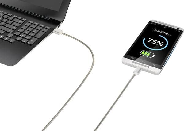 Renkforce RF-4888671, 1 m, USB A, USB C, USB 2.0, 0,48 Gbit/s, Rustfritt stål