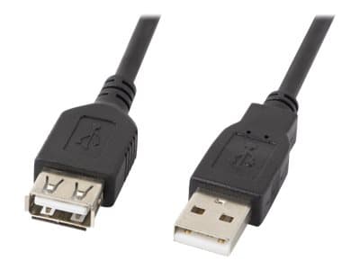 Lanberg - USB-forlengelseskabel - USB (hann) til USB (hunn) - USB 2.0 - 1.8 m - svart