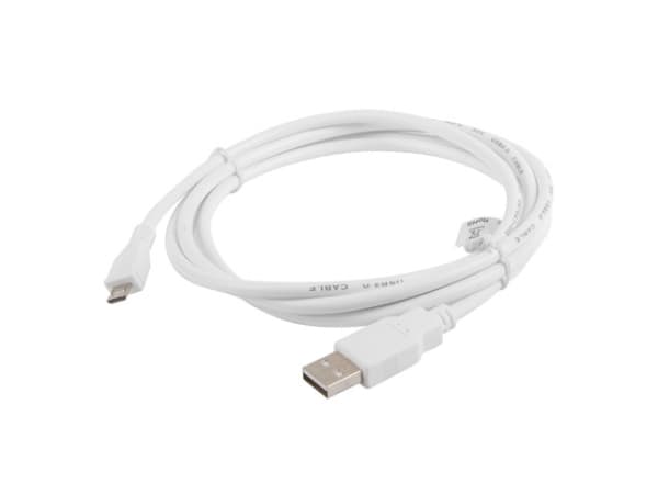 Lanberg - USB-kabel - USB (hann) til Micro-USB type B (hann) - USB 2.0 - 1.8 m - hvit