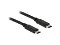 Miniatyrbild 3 av 3: Delock - USB-kabel - 24 pin USB-C (han) til 24 pin USB-C (han) - USB 2.0 - 1 m - sort
