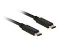Miniatyrbild 1 av 3: Delock - USB-kabel - 24 pin USB-C (han) til 24 pin USB-C (han) - USB 2.0 - 1 m - sort