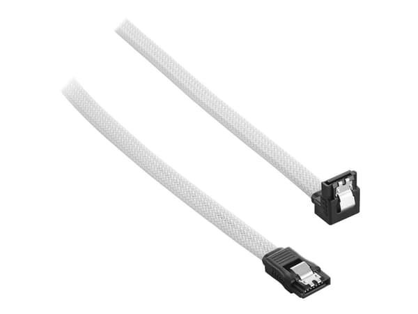 CableMod ModMesh - SATA-kabel - Serial ATA 150/300/600 - SATA (hunn) rettvinklet til SATA (hunn) - 60 cm - hvit