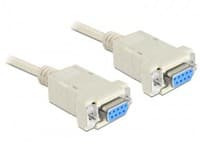 Delock - Null modem-kabel - DB-9 (hunn) til DB-9 (hunn) - 3 m - grå