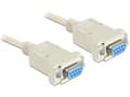 Miniatyrbilde 5 av 5: Delock - Null modem-kabel - DB-9 (hunn) til DB-9 (hunn) - 3 m - grå