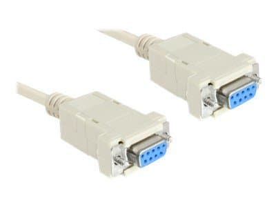 Delock - Null modem-kabel - DB-9 (hunn) til DB-9 (hunn) - 3 m - grå