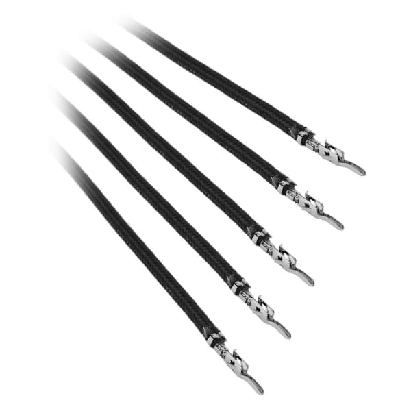 BitFenix Alchemy 2.0 - Strömkabel - 20 cm - formpressad, tvinnad - svart (paket om 5)