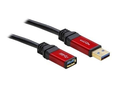 Delock Premium - USB-förlängningskabel - USB typ A (hane) till USB typ A (hona) - USB 3.0 - 1 m - svart