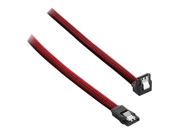CableMod ModMesh - SATA-kabel - Serial ATA 150/300/600 - SATA (hunn) rettvinklet til SATA (hunn) - 60 cm - blodrød