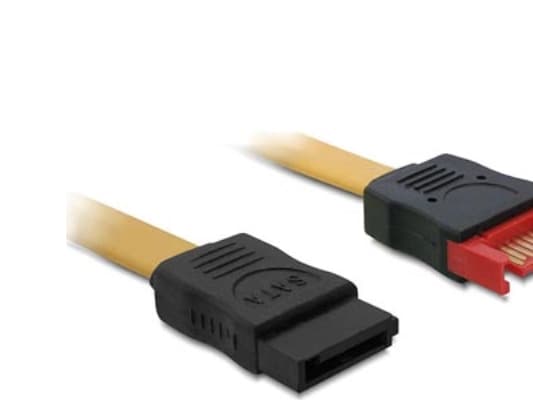 Delock Cable SATA Extension - SATA-forlengelseskabel - Serial ATA 150/300/600 - SATA (hann) til SATA (hunn) - 1 m - rett kontakt - gul