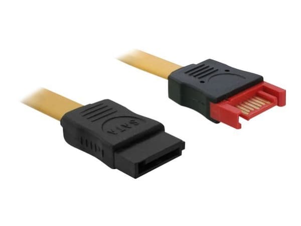 Delock Cable SATA Extension - SATA-forlengelseskabel - Serial ATA 150/300/600 - SATA (hann) til SATA (hunn) - 1 m - rett kontakt - gul