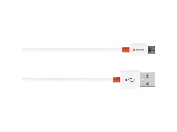 Skross 2.700202-E, 1 m, Micro-USB A, USB A, USB 2.0, Vit