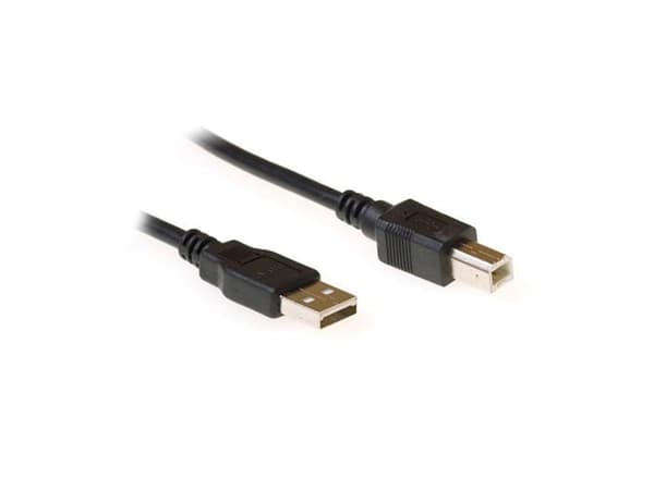Ewent EC2402, 1,8 m, USB A, USB B, USB 2.0, Hane/Hane, Svart