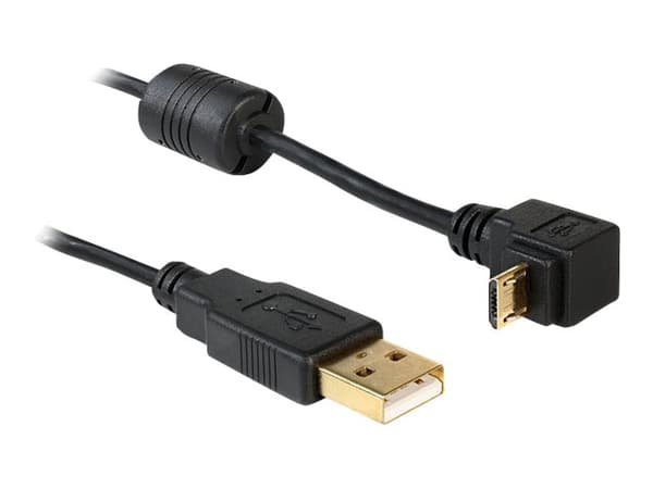 Delock - USB-kaapeli - USB (han) til Micro-USB Type B (han) - 1 m - 90° stikforbindelse