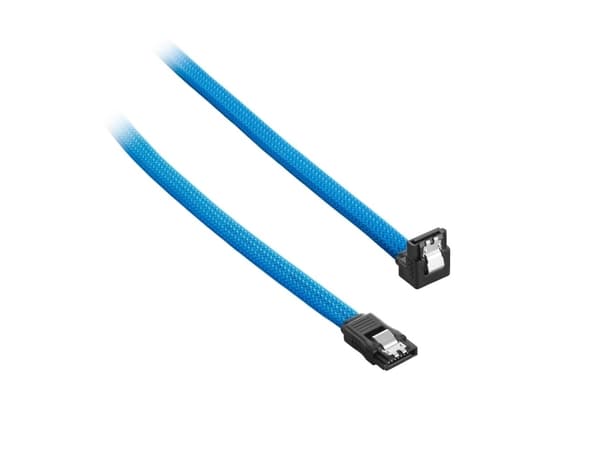 CableMod ModMesh - SATA-kabel - Serial ATA 150/300/600 - SATA (hona) högervinklad till SATA (hona) - 60 cm - ljusblå