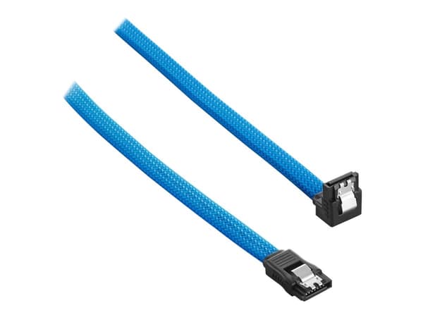 CableMod ModMesh - SATA-kabel - Serial ATA 150/300/600 - SATA (hona) högervinklad till SATA (hona) - 60 cm - ljusblå