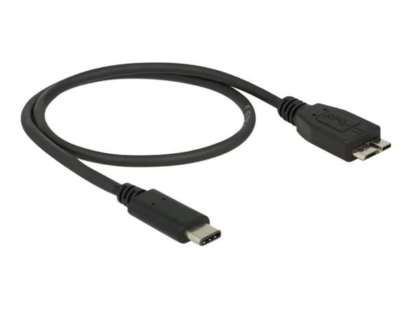 Delock - USB-kabel - Micro-USB Type B (hann) til 24 pin USB-C (hann) - USB 3.1 Gen 2 - 50 cm - svart