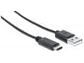 Miniatyrbild 3 av 5: Manhattan 353298, 1 m, USB C, USB A, USB 2.0, Hane/Hane, Svart